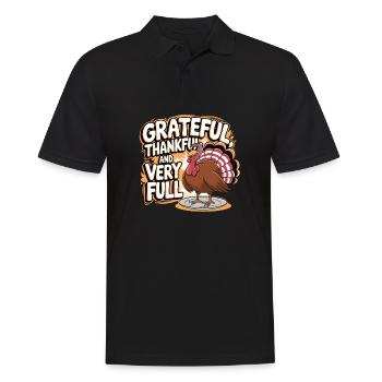 Lustiger Thanksgiving Truthahn - Männer Poloshirt - Schwarz - Vorne - Kai (181cm)
