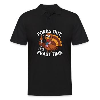 Dinde drôle de Thanksgiving - Polo Homme - noir - Devant - Kai (181cm)