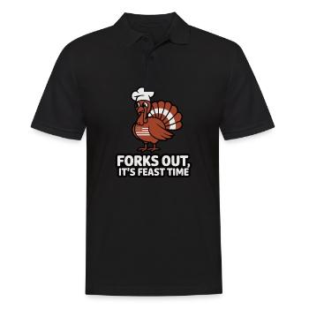 Lustiger Thanksgiving Truthahn - Männer Poloshirt - Schwarz - Vorne - Kai (181cm)