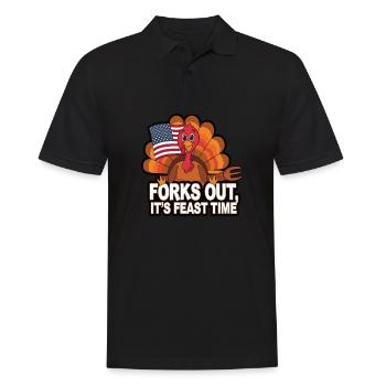Dinde drôle de Thanksgiving - Polo Homme - noir - Devant - Kai (181cm)