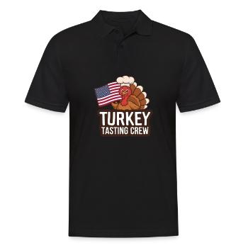 Lustiger Thanksgiving Truthahn - Männer Poloshirt - Schwarz - Vorne - Kai (181cm)