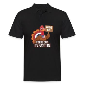 Dinde drôle de Thanksgiving - Polo Homme - noir - Devant - Kai (181cm)