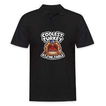 Lustiger Thanksgiving Truthahn - Männer Poloshirt - Schwarz - Vorne - Kai (181cm)