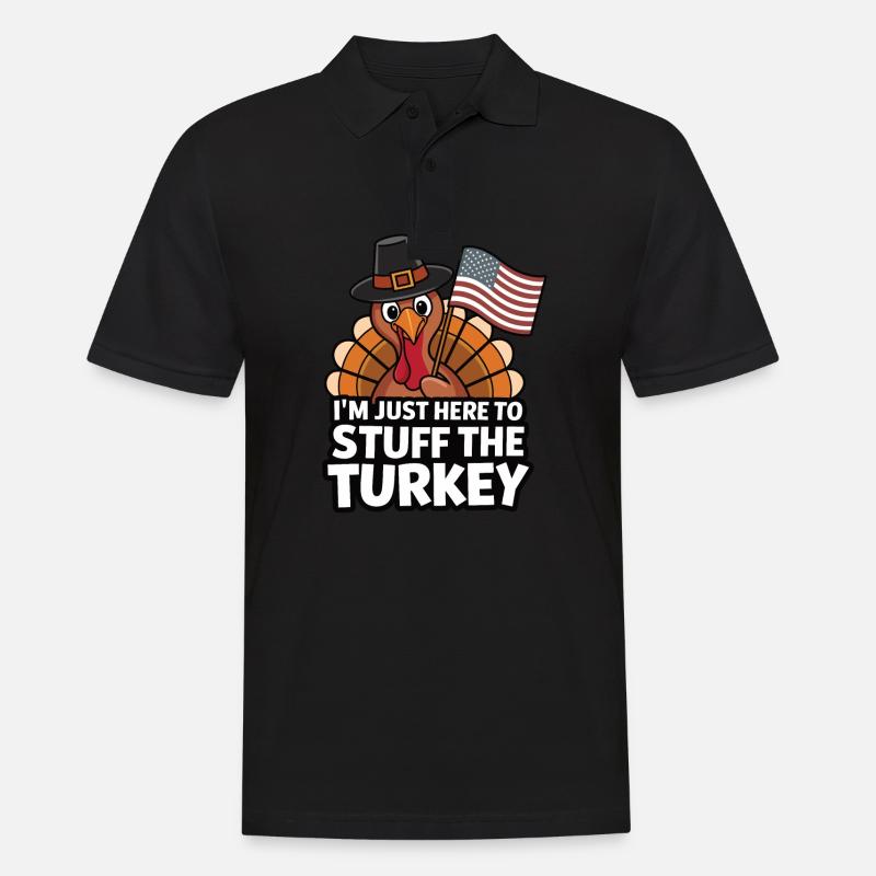 Dinde drôle de Thanksgiving - Polo Homme - noir