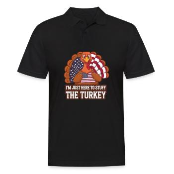 Lustiger Thanksgiving Truthahn - Männer Poloshirt - Schwarz - Vorne - Kai (181cm)