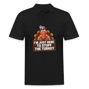 Lustiger Thanksgiving Truthahn - Männer Poloshirt - Schwarz - Vorne - Kai (181cm)