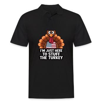 Lustiger Thanksgiving Truthahn - Männer Poloshirt - Schwarz - Vorne - Kai (181cm)