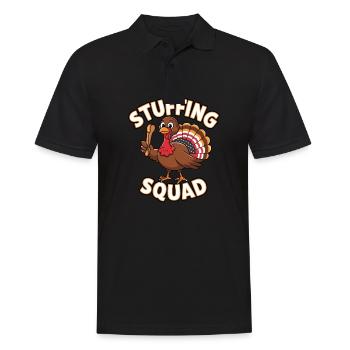 Lustiger Thanksgiving Truthahn - Männer Poloshirt - Schwarz - Vorne - Kai (181cm)