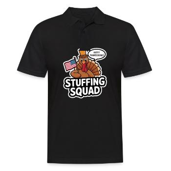 Lustiger Thanksgiving Truthahn - Männer Poloshirt - Schwarz - Vorne - Kai (181cm)