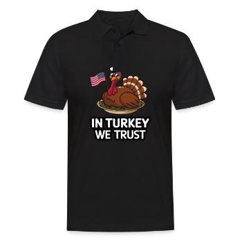 Lustiger Thanksgiving Truthahn - Männer Poloshirt - Schwarz - Vorne - Kai (181cm)