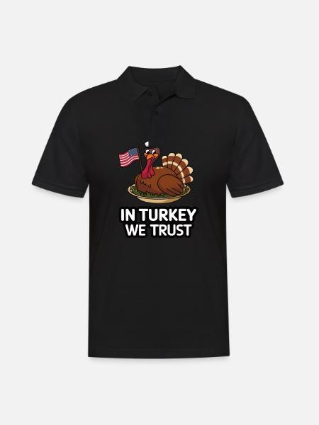Dinde drôle de Thanksgiving - Polo Homme - noir