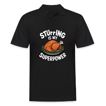 Lustiger Thanksgiving Truthahn - Männer Poloshirt - Schwarz - Vorne - Kai (181cm)