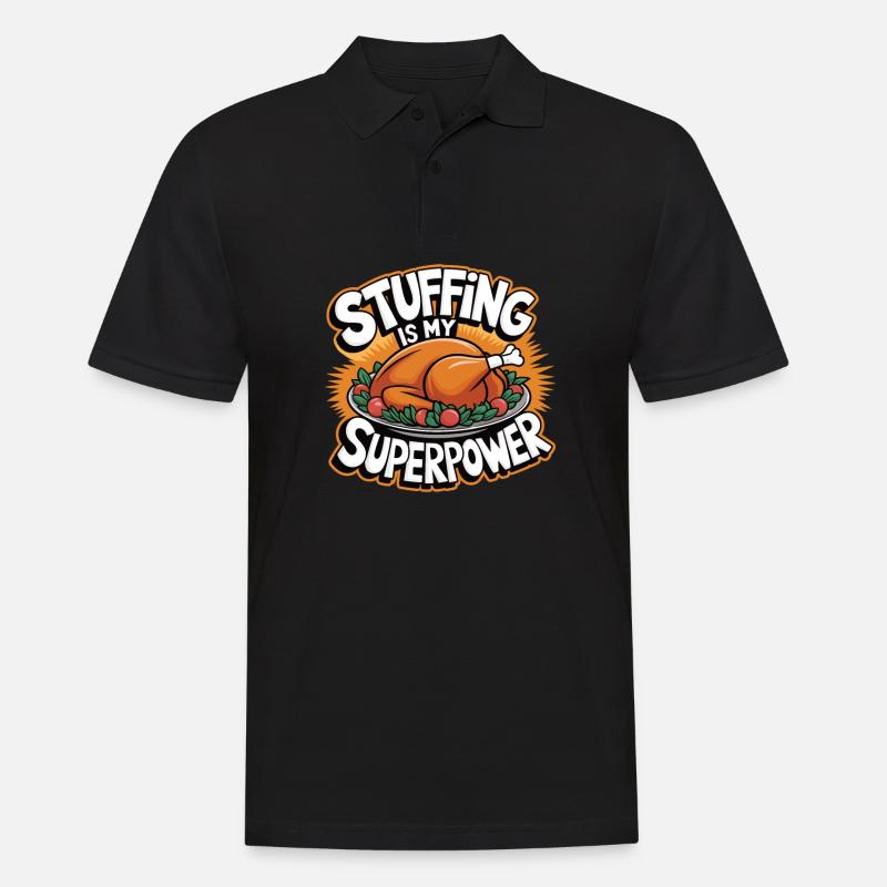 Lustiger Thanksgiving Truthahn - Männer Poloshirt - Schwarz