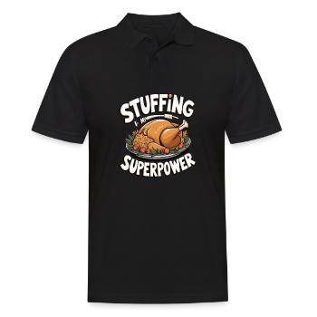 Lustiger Thanksgiving Truthahn - Männer Poloshirt - Schwarz - Vorne - Kai (181cm)