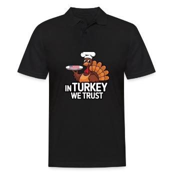 Lustiger Thanksgiving Truthahn - Männer Poloshirt - Schwarz - Vorne - Kai (181cm)