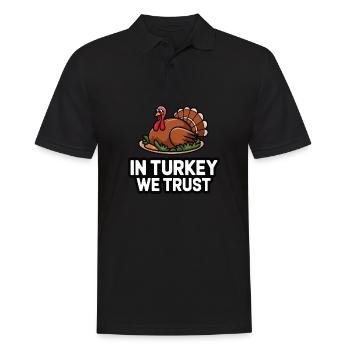Lustiger Thanksgiving Truthahn - Männer Poloshirt - Schwarz - Vorne - Kai (181cm)