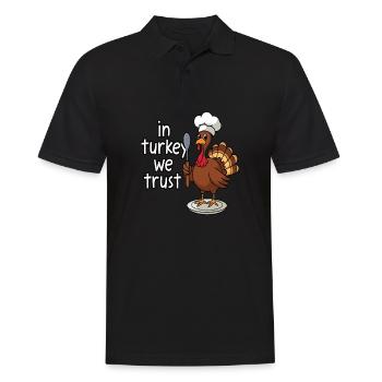 Lustiger Thanksgiving Truthahn - Männer Poloshirt - Schwarz - Vorne - Kai (181cm)