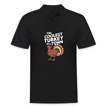 Lustiger Thanksgiving Truthahn - Männer Poloshirt - Schwarz - Vorne - Kai (181cm)