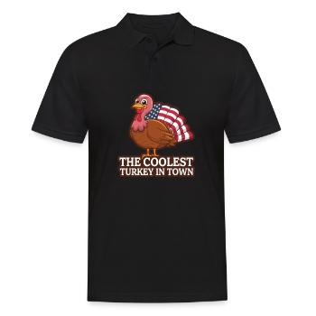 Dinde drôle de Thanksgiving - Polo Homme - noir - Devant - Kai (181cm)