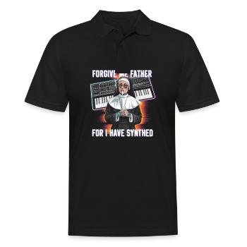 Forgive Me Father For I Have Synthed Funny Synth - Männer Poloshirt - Schwarz - Vorne - Kai (181cm)