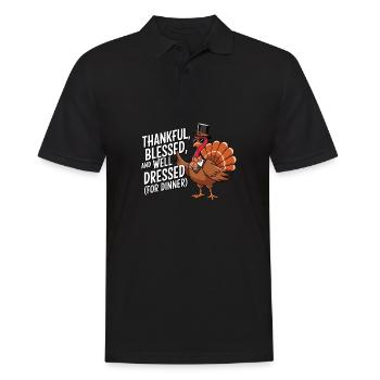 Funny Thanksgiving Turkey - Men's Polo Shirt - black - Front - Kai (181cm)