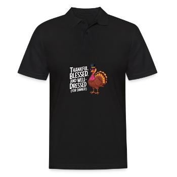 Funny Thanksgiving Turkey - Men's Polo Shirt - black - Front - Kai (181cm)