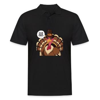 Lustiger Thanksgiving Truthahn - Männer Poloshirt - Schwarz - Vorne - Kai (181cm)