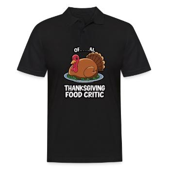 Lustiger Thanksgiving Truthahn - Männer Poloshirt - Schwarz - Vorne - Kai (181cm)