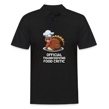 Lustiger Thanksgiving Truthahn - Männer Poloshirt - Schwarz - Vorne - Kai (181cm)