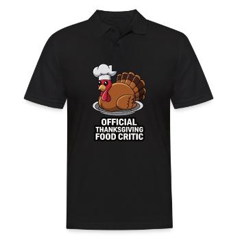Lustiger Thanksgiving Truthahn - Männer Poloshirt - Schwarz - Vorne - Kai (181cm)