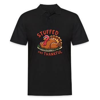 Lustiger Thanksgiving Truthahn - Männer Poloshirt - Schwarz - Vorne - Kai (181cm)