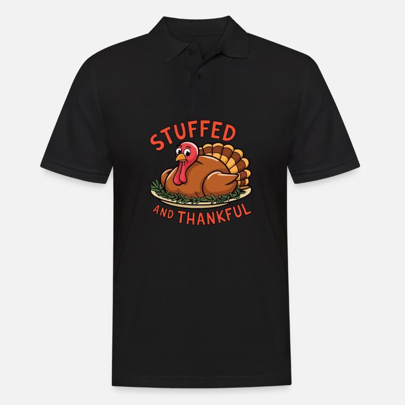 Lustiger Thanksgiving Truthahn - Männer Poloshirt - Schwarz
