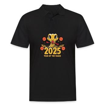 Chinesisches Jahr 2025 Jahr der Schlange - Männer Poloshirt - Schwarz - Vorne - Kai (181cm)
