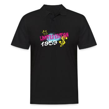 Limited Edition 1953 Geburtstag 1953 Geboren - Männer Poloshirt - Schwarz - Vorne - Kai (181cm)