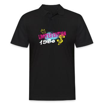 Edition Limitée 1980 Anniversaire Né 1980 - Polo Homme - noir - Devant - Kai (181cm)