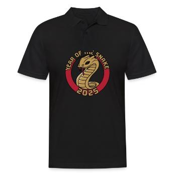 Chinesisches Jahr 2025 Jahr der Schlange - Männer Poloshirt - Schwarz - Vorne - Kai (181cm)
