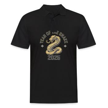 Chinesisches Jahr 2025 Jahr der Schlange - Männer Poloshirt - Schwarz - Vorne - Kai (181cm)
