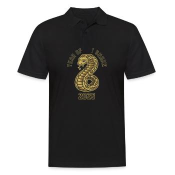 Chinesisches Jahr 2025 Jahr der Schlange - Männer Poloshirt - Schwarz - Vorne - Kai (181cm)