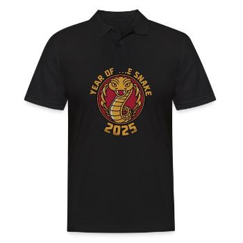 Chinesisches Jahr 2025 Jahr der Schlange - Männer Poloshirt - Schwarz - Vorne - Kai (181cm)