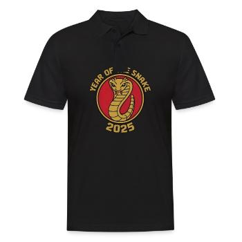 Chinesisches Jahr 2025 Jahr der Schlange - Männer Poloshirt - Schwarz - Vorne - Kai (181cm)