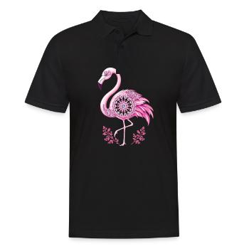 Mandala Flamingo Flamingo Wasservogel Flamingo - Männer Poloshirt - Schwarz - Vorne - Kai (181cm)