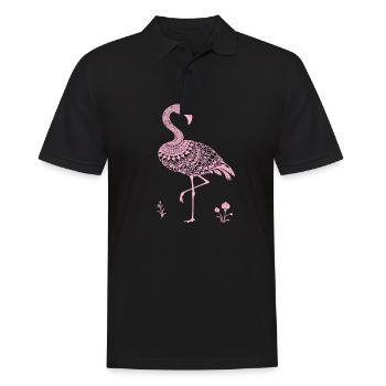 Mandala Flamingo Flamingo Wasservogel Flamingo - Männer Poloshirt - Schwarz - Vorne - Kai (181cm)