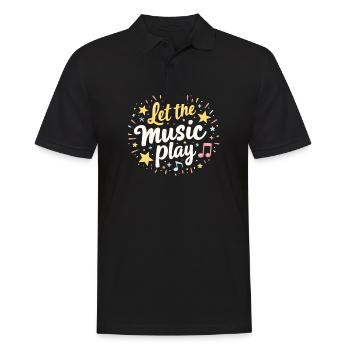 Que la musique joue Stars de la musique et musiciens de partitions - Polo Homme - noir - Devant - Kai (181cm)