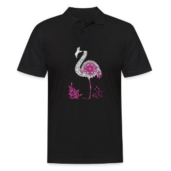 Mandala Flamingo Flamingo Wasservogel Flamingo - Männer Poloshirt - Schwarz - Vorne - Kai (181cm)