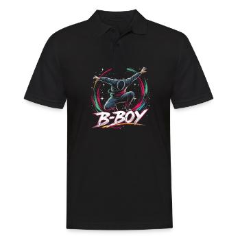B-Boy Breakdance Breakdancer Urban Hip Hop - Men's Polo Shirt - black - Front - Kai (181cm)