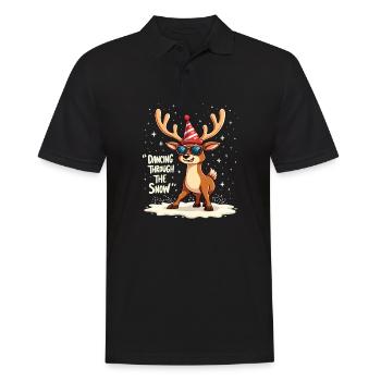 Dancing Through The Snow Reindeer Christmas - Men's Polo Shirt - black - Front - Kai (181cm)
