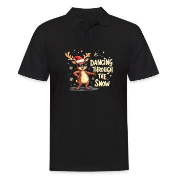 Dancing Through The Snow Reindeer Christmas - Men's Polo Shirt - black - Front - Kai (181cm)