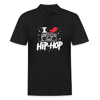 J’aime le hip hop Hip hop Musique hip hop Boombox Rap - Polo Homme - noir - Devant - Kai (181cm)