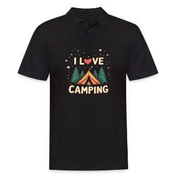 I Love Camping Camping Camper Camping Outdoor - Männer Poloshirt - Schwarz - Vorne - Kai (181cm)