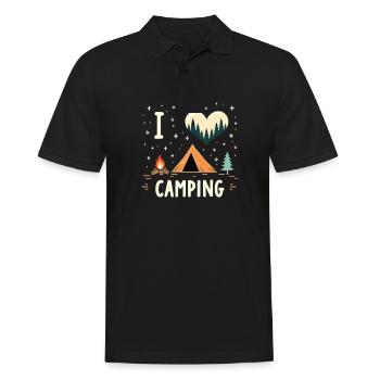 I Love Camping Camping Camper Camping Outdoor - Männer Poloshirt - Schwarz - Vorne - Kai (181cm)